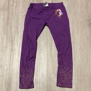 Frozen Purple Kids Leggings with Character Print